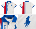 Polo Ralph Lauren hvid polo med røde og blå detaljer