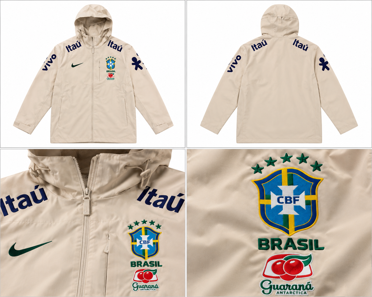 Nike Brasil beige hættejakke