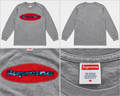 Supreme grå longsleeve med rødt ovalt print