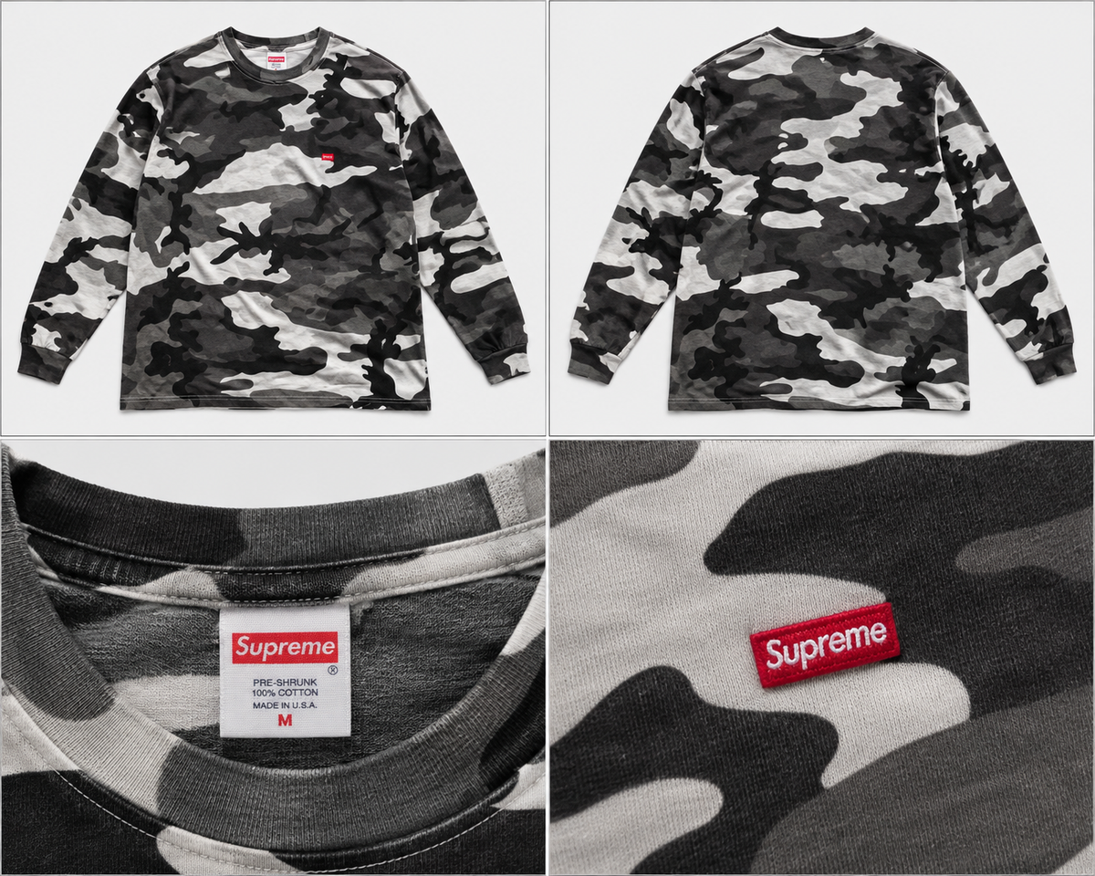 Supreme grå camouflage longsleeve