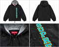 Supreme sort hættejakke med turkist logo