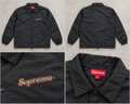 Supreme sort coach-jakke med flerfarvet logo