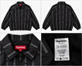 Supreme sort jakke med lodrette logostriber