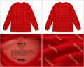 Supreme Hanes rød longsleeve med logomønster