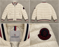 Moncler cremefarvet quiltet bomberjakke