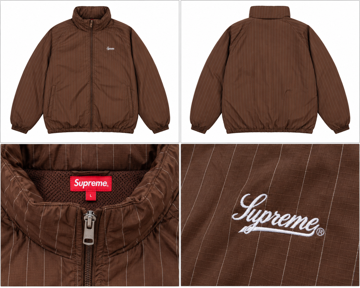 Supreme brun nålestribet jakke