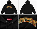 Supreme sort hoodie med flerfarvet logo