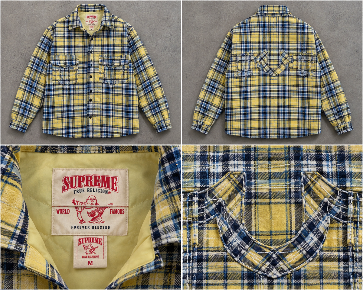 Supreme True Religion gul-blå ternet skjorte