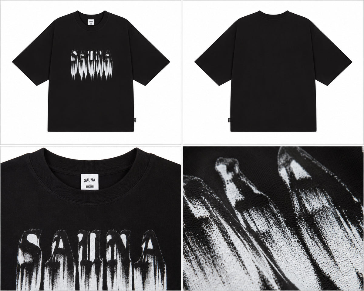 Sort T-shirt med grafisk print