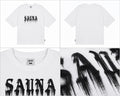 Hvid T-shirt med sort grafisk print