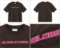 Brun T-shirt med pink tekstprint