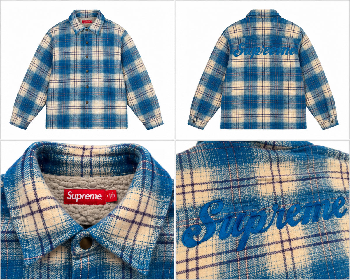 Supreme – Blue/White/Pink Ternet Overshirt