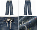 Blå jeans med farvestænk