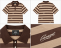 Corazon brun og beige stribet polo