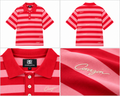 Corazon rød og pink stribet polo