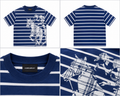 Cold Culture marineblå stribet T-shirt med ryttermotiv
