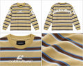 Cold Culture beige stribet langærmet trøje