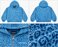 Cold Culture blå leopard-hoodie med lynlås