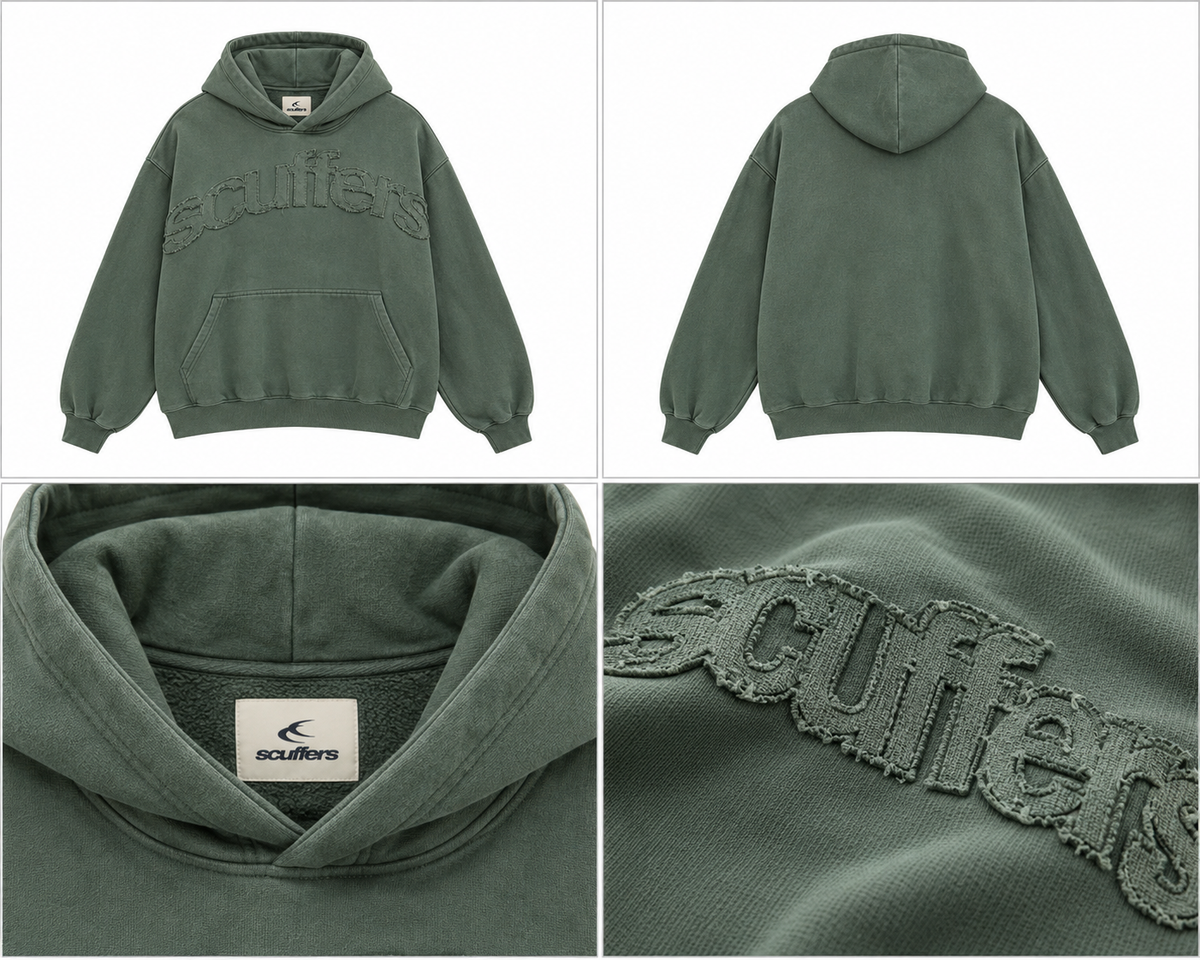 Scuffers grøn hoodie med tonalt logo