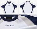 Cold Culture hvid T-shirt med marineblå paneler