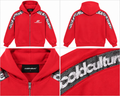 Cold Culture rød hoodie med lynlås