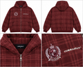 Cold Culture bordeaux ternet hoodie med lynlås