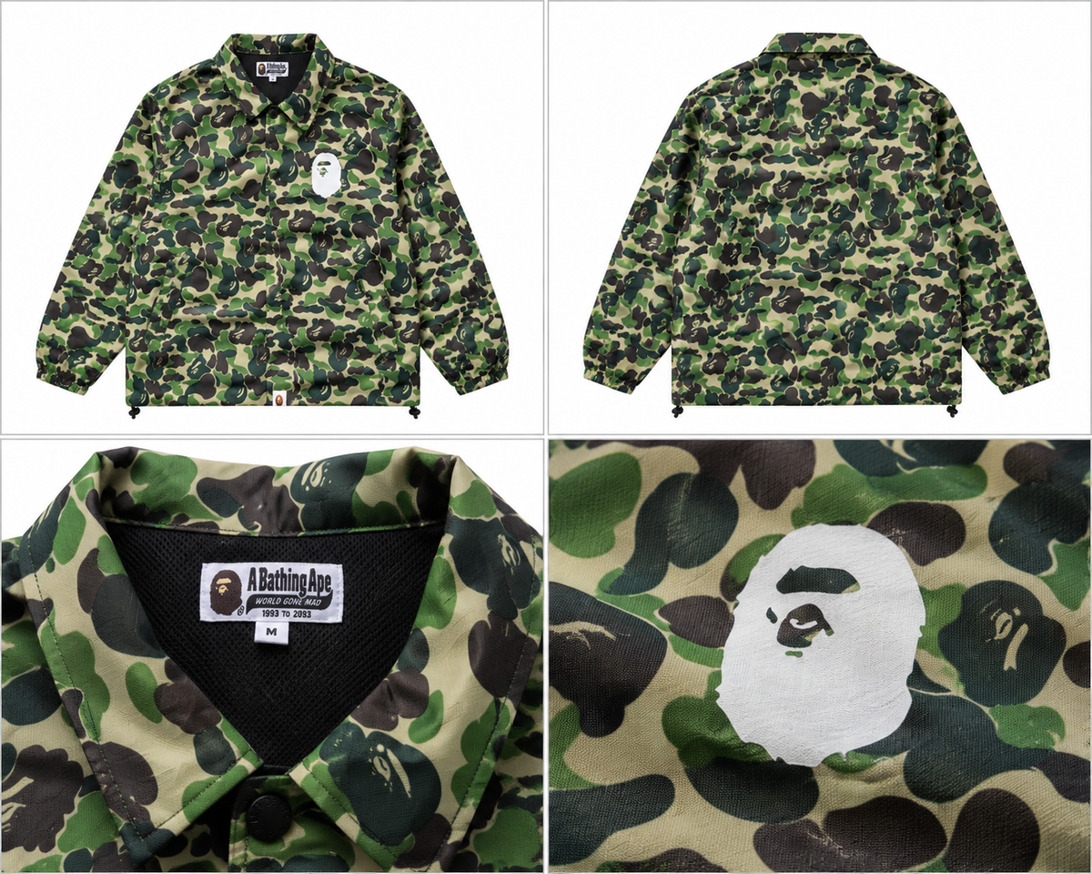 A Bathing Ape grøn camouflage-jakke
